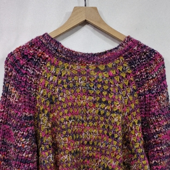 Anthropologie Moth Wool Mohair Hill Walk Knit Sweater Women L Purple Artsy Retro - Picture 8 of 11